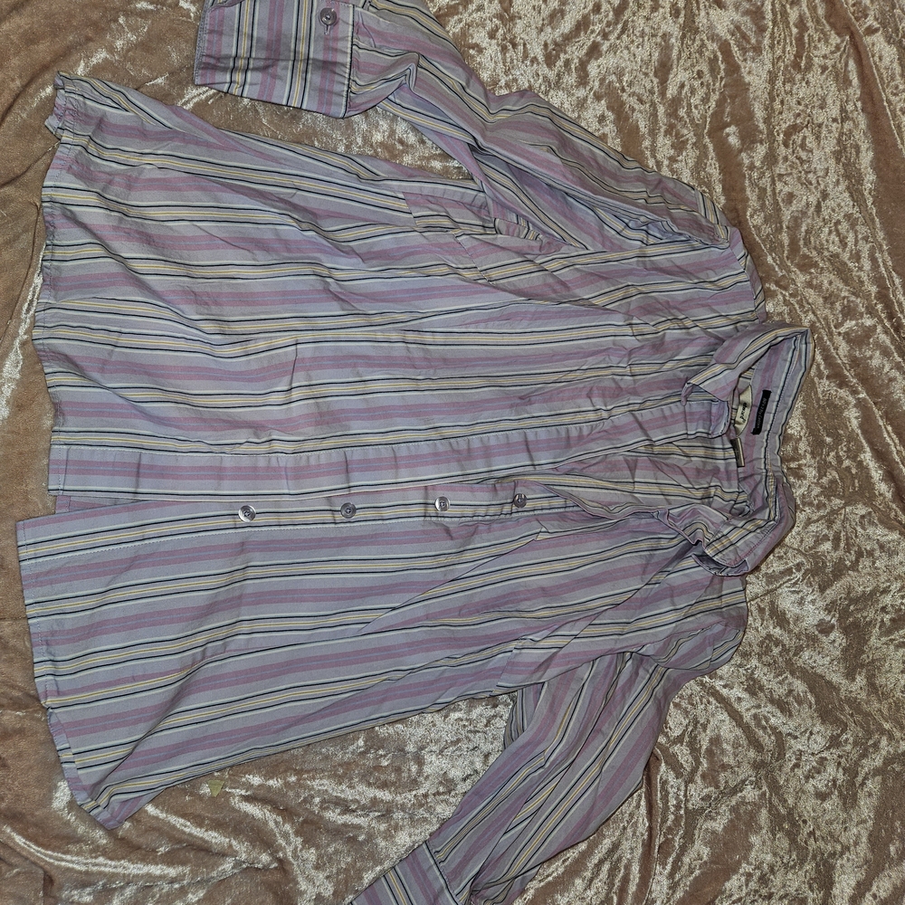 Elegant Lavender Striped Button Down Shirt